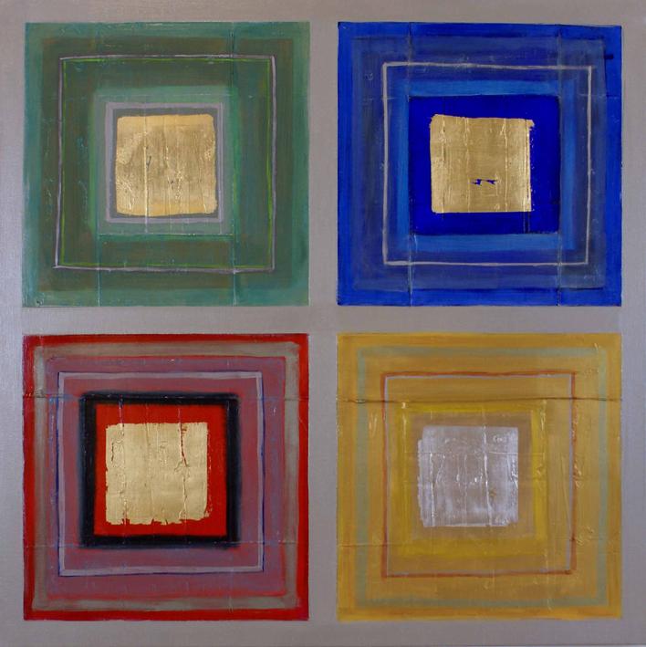Colorful Emotions (2007) acrylic/ mixed media on canvas, 36" x 36"